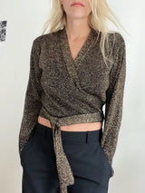 Glitter Wrap Top