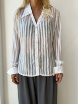 Pleated Sheer Blouse