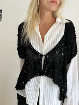 Crochet Glitter Cardigan