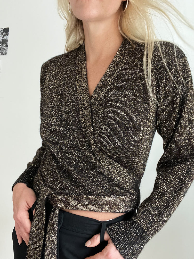 Glitter Wrap Top