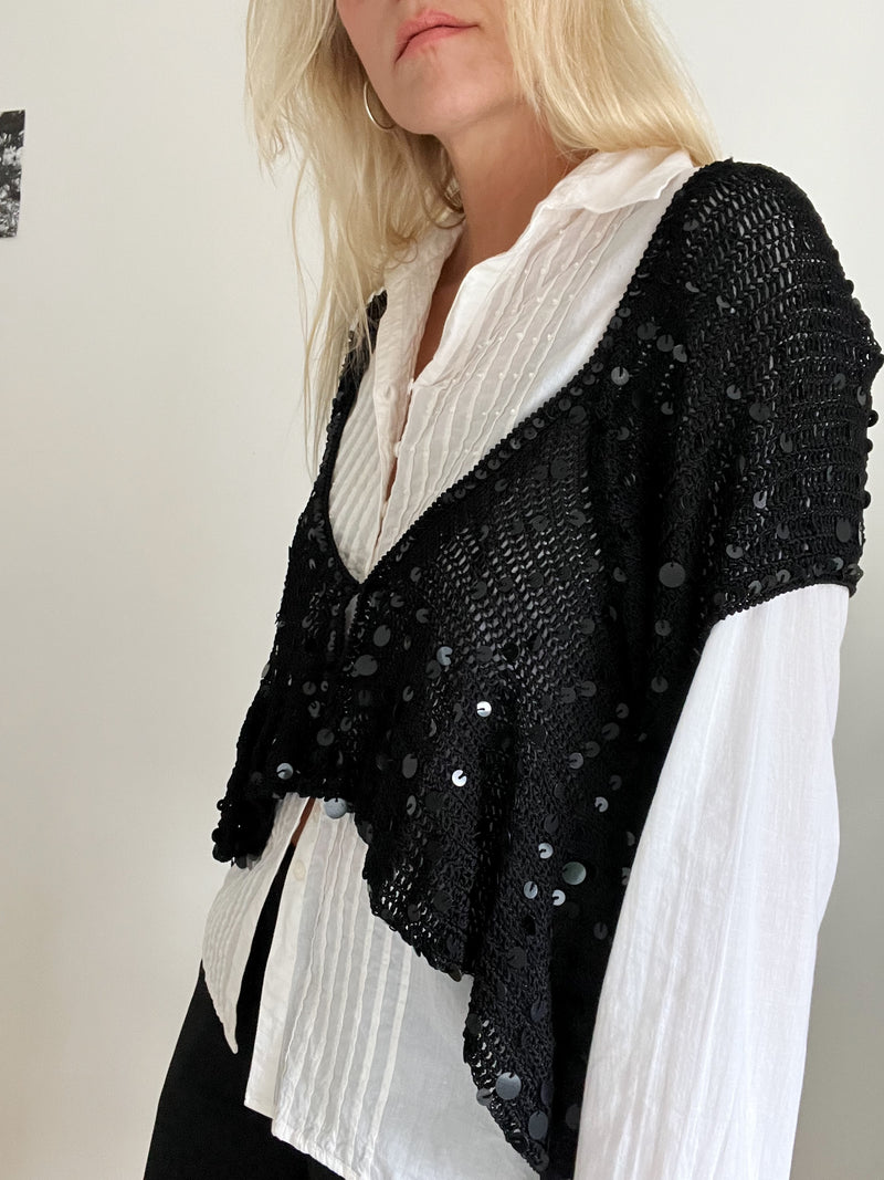 Crochet Glitter Cardigan