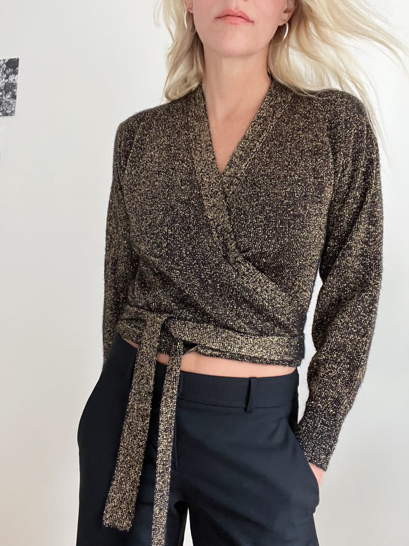 Glitter Wrap Top